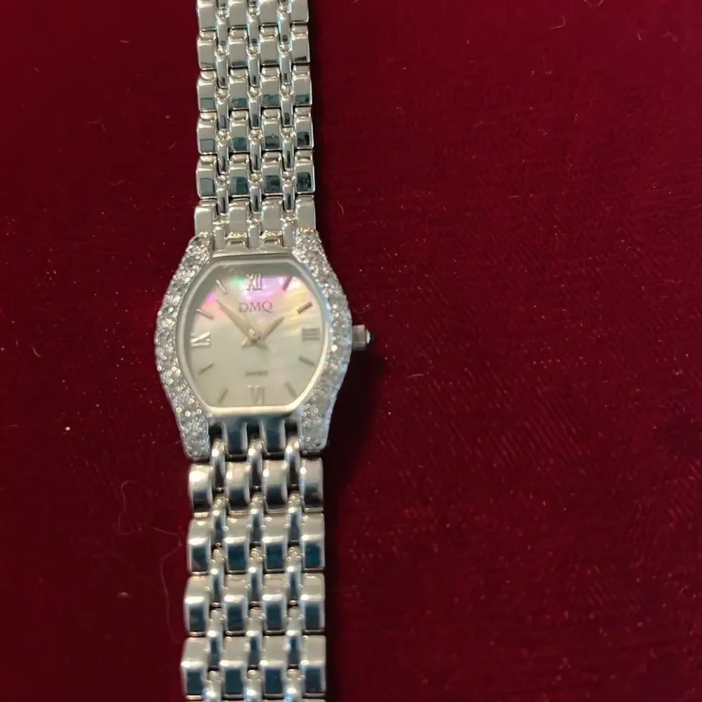 Vintage Mother of Pearl Silver Diamonique DMQ Ladies Watch